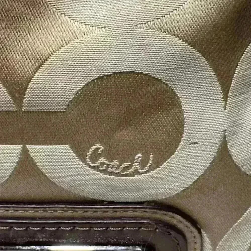 Coach Kristin Op Art Sateen Zip Top Tote Shoulder Bag #16813